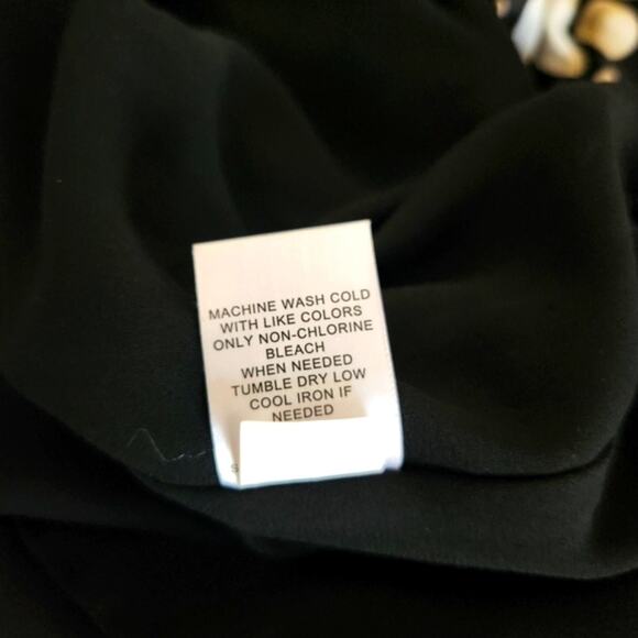 ONE HART Black Teal Floral V Neck Bell Sleeves Ruffle Hem Mini Dress Size M - Picture 12 of 13